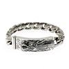 2026 Trendy Brand Chain Jewelry Retro Personality Domineering Dragon Pattern Men's Bracelet Carved Faucet Silver Chain