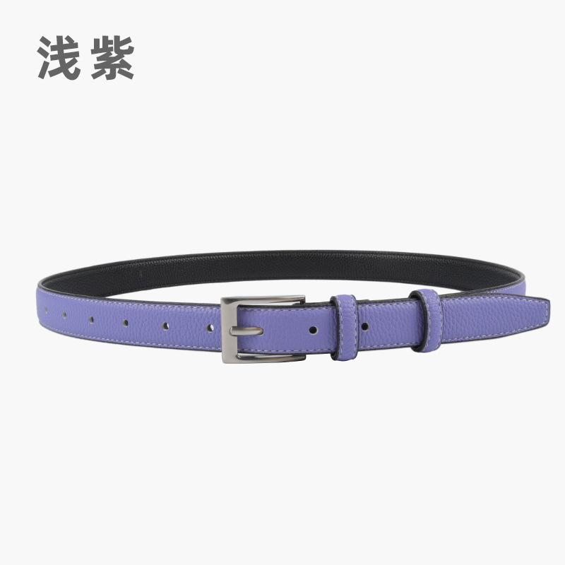 The First Layer Of Cowhide Lychee Pattern Genuine Leather Women'S Belt Retro Belt With Jeans Casual Pants Width 2.3Cm Pin Buckle