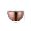 304 Stainless Steel Bowl Double Layer Insulated Rice Bowl Kids Tableware Soup Bowl for School Cafeteria