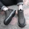 Fashion Men ankle Boots lace up Winter Shoes Mans Footwear Warm Fur Snow Boots Ankle Botas Hombre Winter Boots Men Plush Winter Sneakers