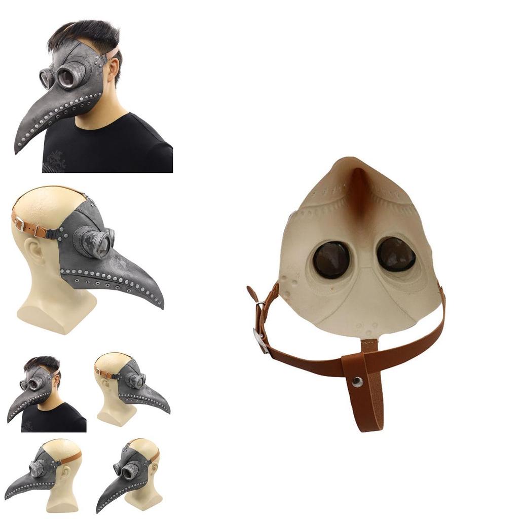 Stilvolle Pestdoktormaske mit langer Nase aus ungiftigem Kunstleder für Halloween