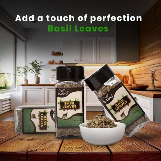 Ricano Dried Basil Leaves 15g | Dried & Natural Herbs for Cooking | Versatile Seasoning | Adds Authentic Taste | (15g, Pack of 1)