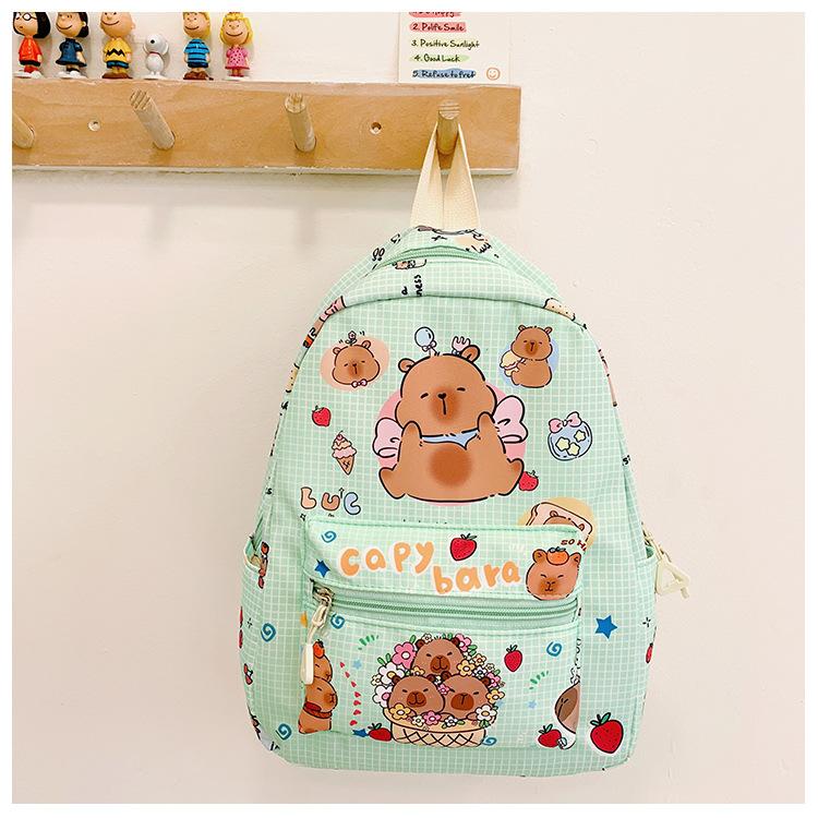 SchulranzenKapibara niedlicher Cartoon-Rucksack für Jungen und Mädchen lässig vielseitig Trend klein