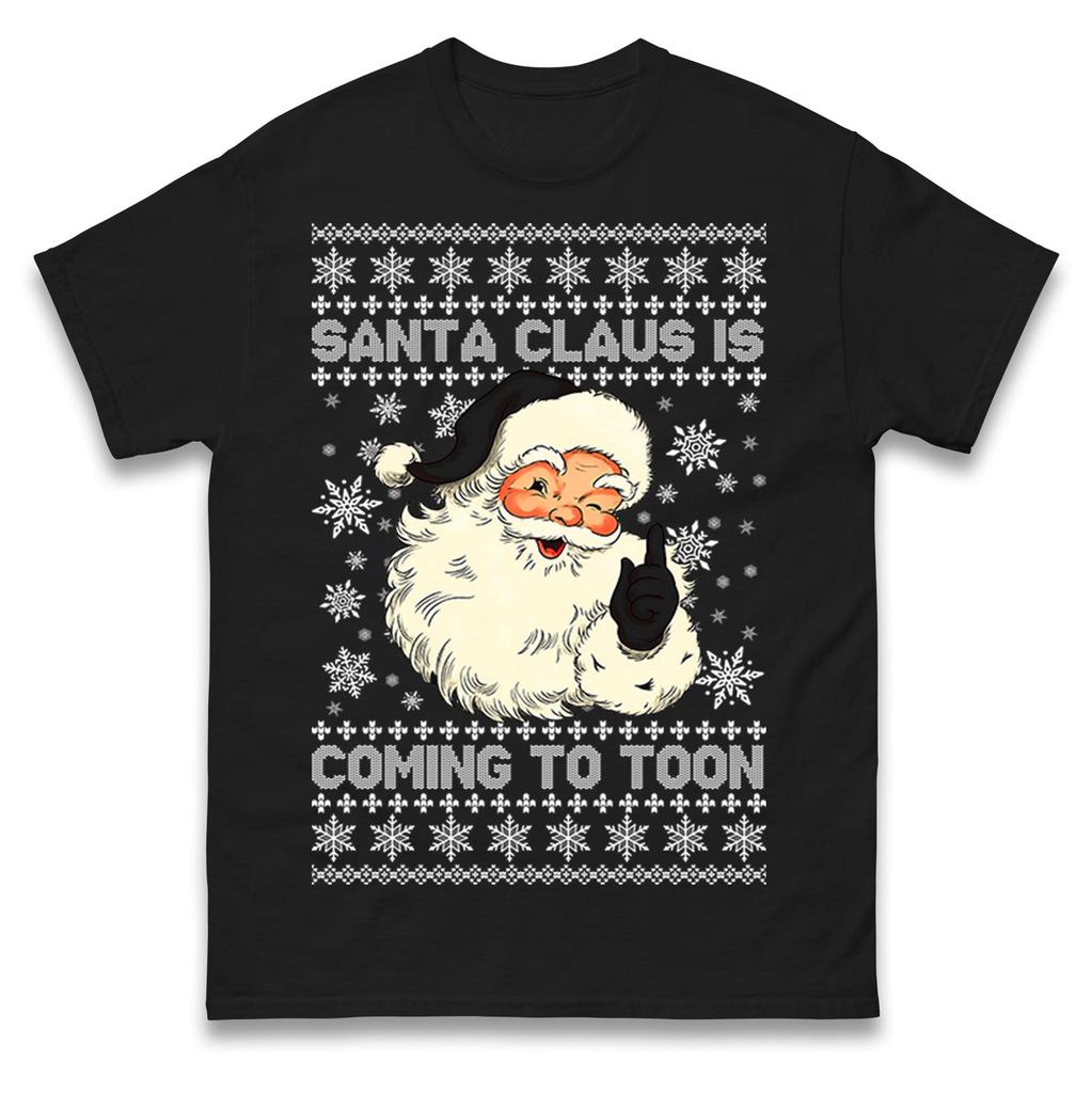 Newcastle Santa claus is coming to toon christmas T Shirt Tshirt Mens Womens Unisex Tops Tees
