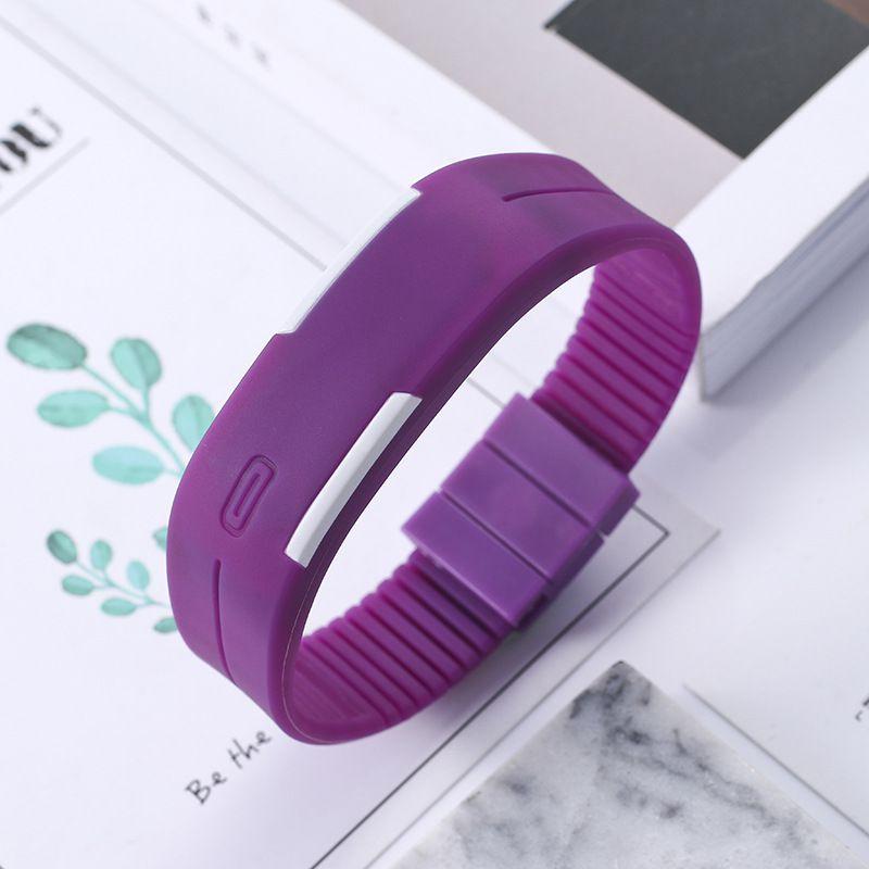 Stylish Kids Digital Led Silicone Watch With Adjustable Strap And Rectangular Dial