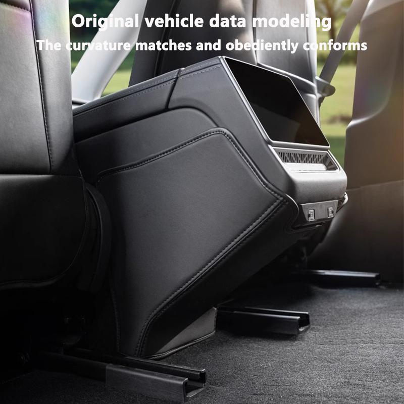 Rear Air Vent Outlet Cover For Tesla Model Y Juniper Model 3 Highland PU Leather Back Exhaust Vent Pad Car Interior Accessories