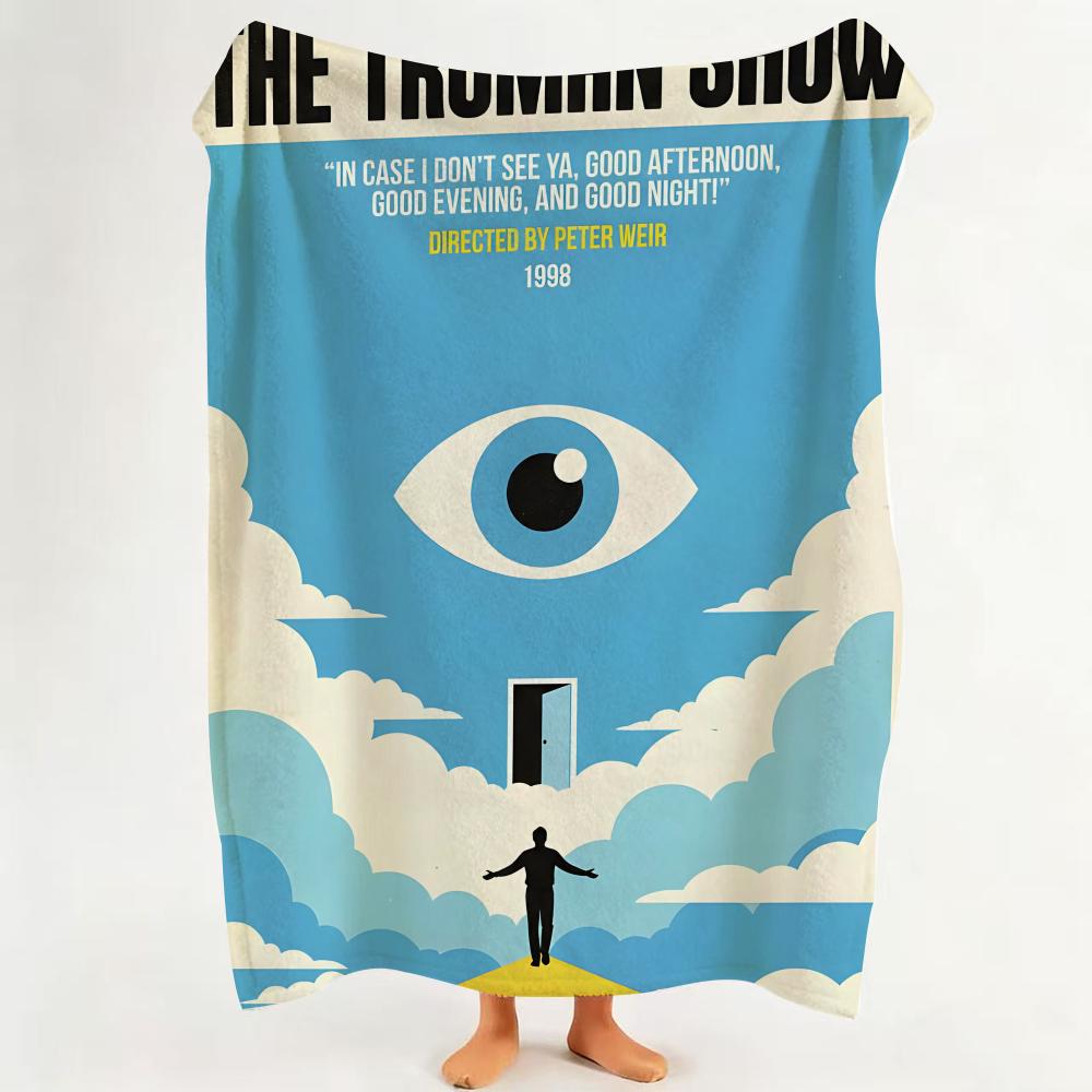 Movie T The T Truman S Show Throw Flannel Throw Blanket Suitable for Sofa Living Room Bedroom