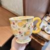 Mug with Lid Spoon New Ceramic Cup Household Water Cup Women's Large Capacity Couple Coffee Breakfast Cup Office