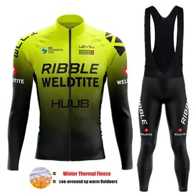 2024 Team Winter Thermal Fleece Cycling Ενδύματα Ανδρικό Ζέρσεϋ Κοστούμι για υπαίθρια ζεστά ρούχα ιππασίας Σετ παντελόνι Mtb Long Bib