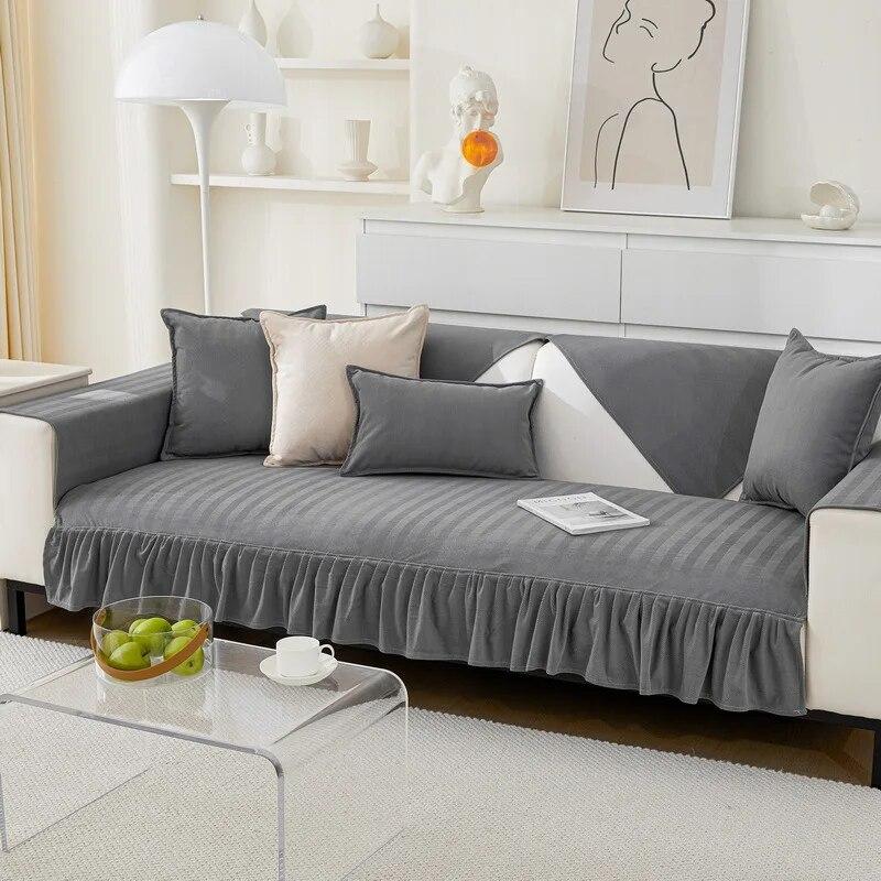 

Юбка с рисунком, диванная подушка, синель, универсальная универсальная кремовая подушка для дивана в кремовом стиле, противоскользящий чехол, тканевая подушка, полотенце 70x70cm 1pcs