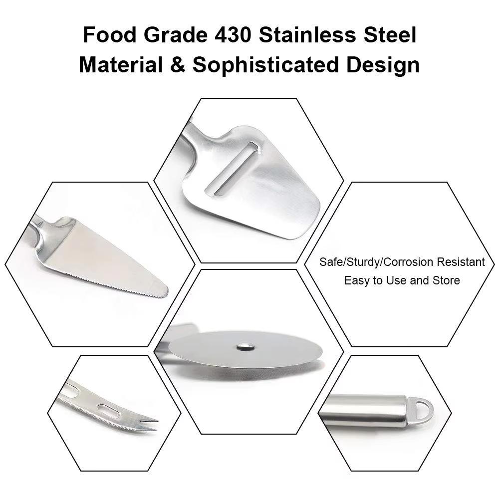 4 Pcs Cheese Slicer Stainless Steel Cheese Slicer Cutter Butter Spreader Knife Kitchen Cheese Tools Set YY079