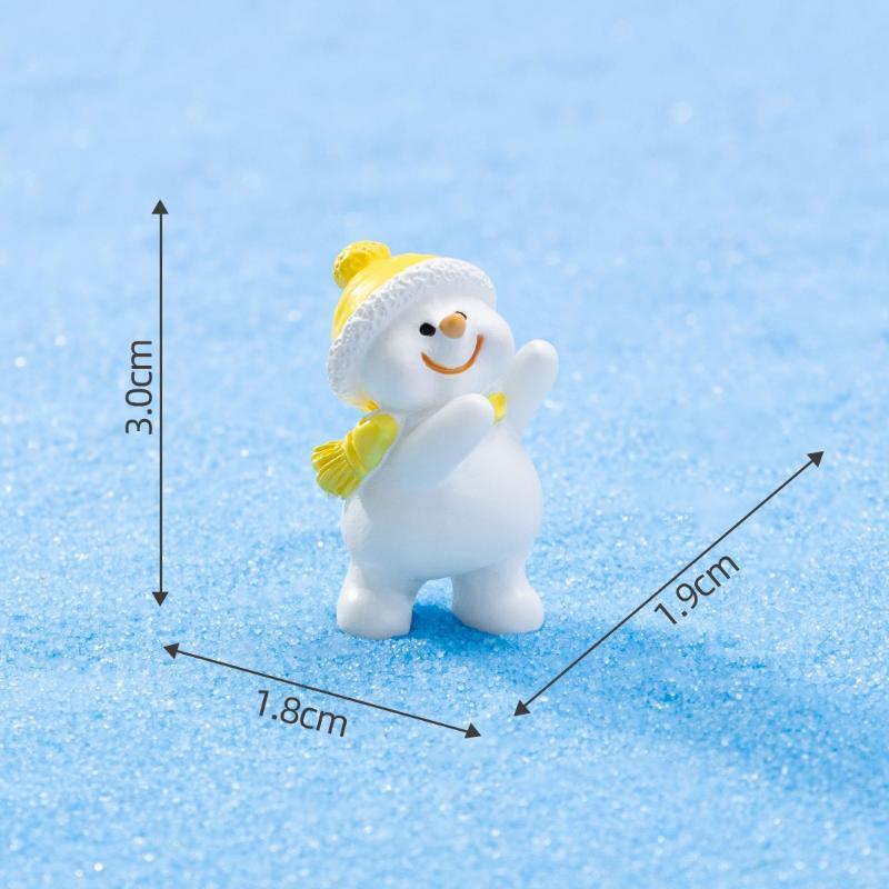 Mini Statuina di Natale in Resina con Carini Disegni di Babbo Natale e Pupazzo di Neve Perfetta per Paesaggi in Miniatura Decorazione da Scrivania per la Casa