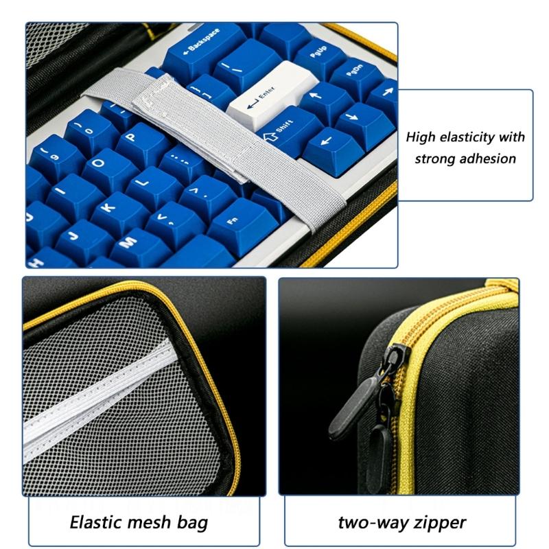 Heavy Duty Travel Dustproof Case Shockproof Portable Storage Bag Replacement for 68 Keys Mechanical Keyboards Accessories