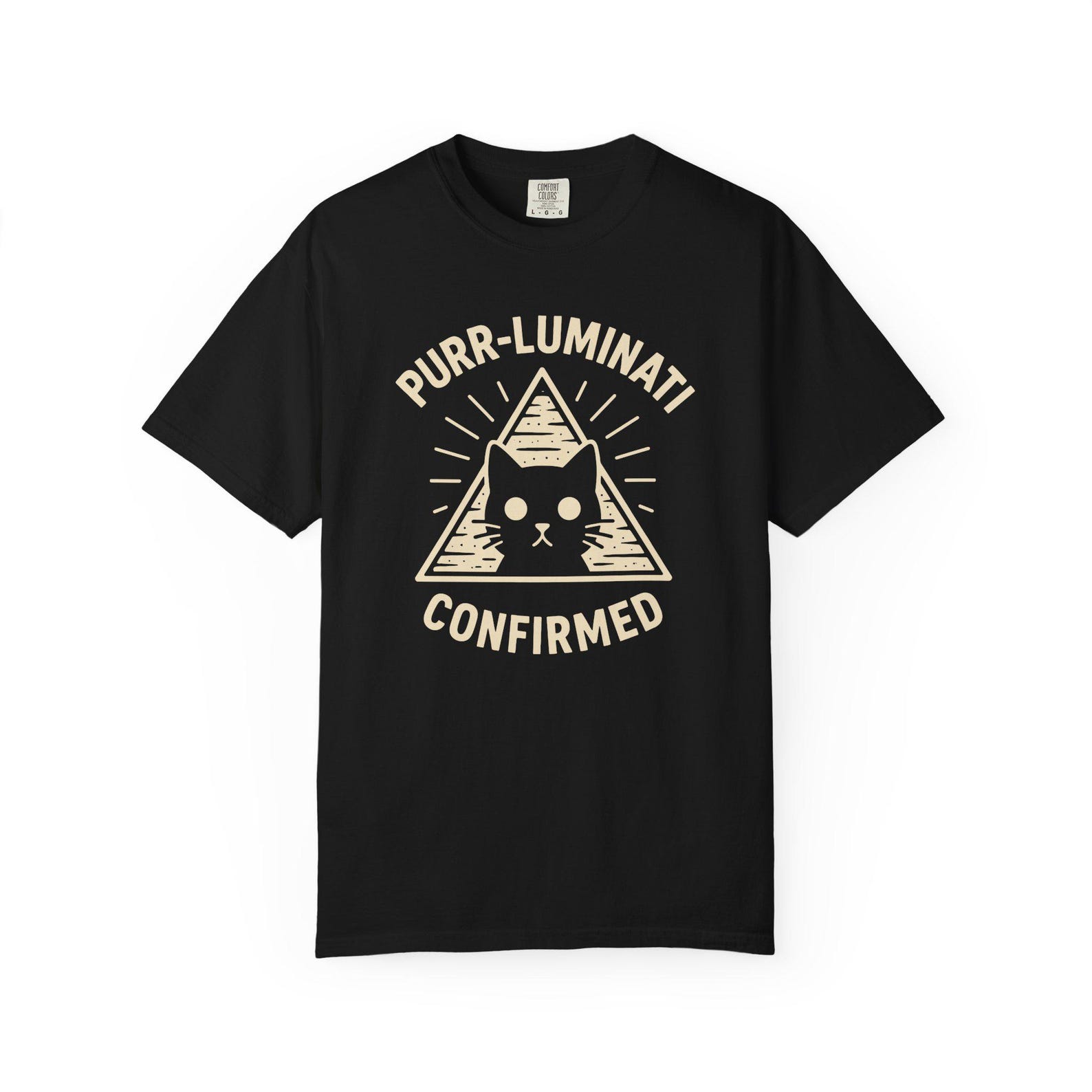 Purr-luminati Cat Shirt: Funny Illuminati Comfort Colors 1717 T-Shirt 4XL