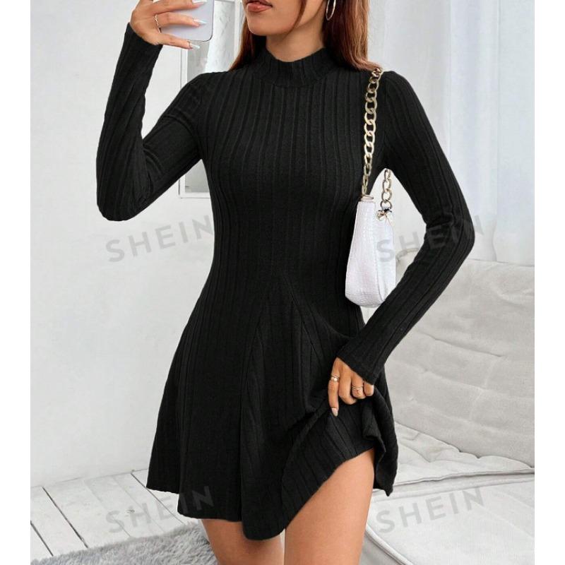 Women's Fashion Casual Spring Fall Solid Color Print  Long Sleeve Half Turtleneck Blouses & Shirts