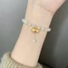 Lily of the valley in bloom Happy return Natural Hetian Jade Bracelet for Women, Niche Design Semi-Finished Product diy Wearable