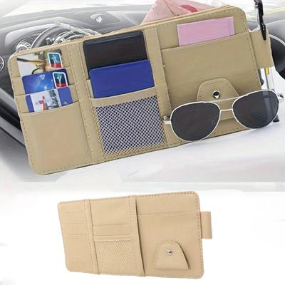 1pc-Car Sun Visor Bill Pen Business Card Holder Organizer Storage Box Sunglasses Clip Stowing Tidying Car Accessories