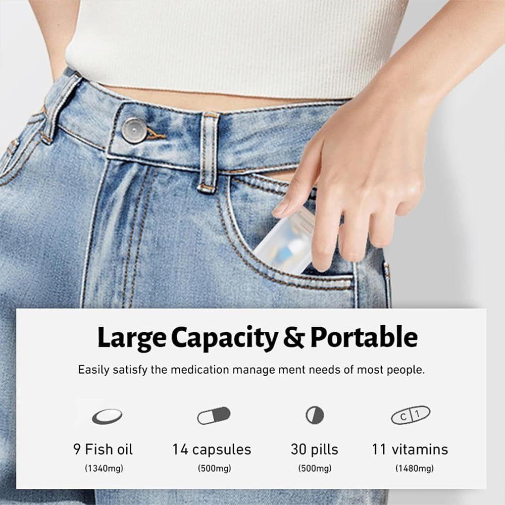 7 Day 1 Time a Day Removable Pill Box Large Capacity Travel Pill Case  for Elders