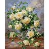 White Rose 30*40cm DIY Paint By Digital Oil Painting Kit Canvas