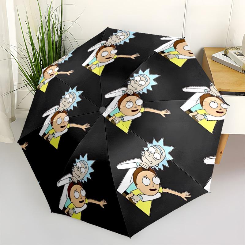 

1pc Rick and Morty Automatic Folding Umbrella - Sturdy 8-Rib Polyester Canopy,Sun-Defying Travel Companion yy251023166