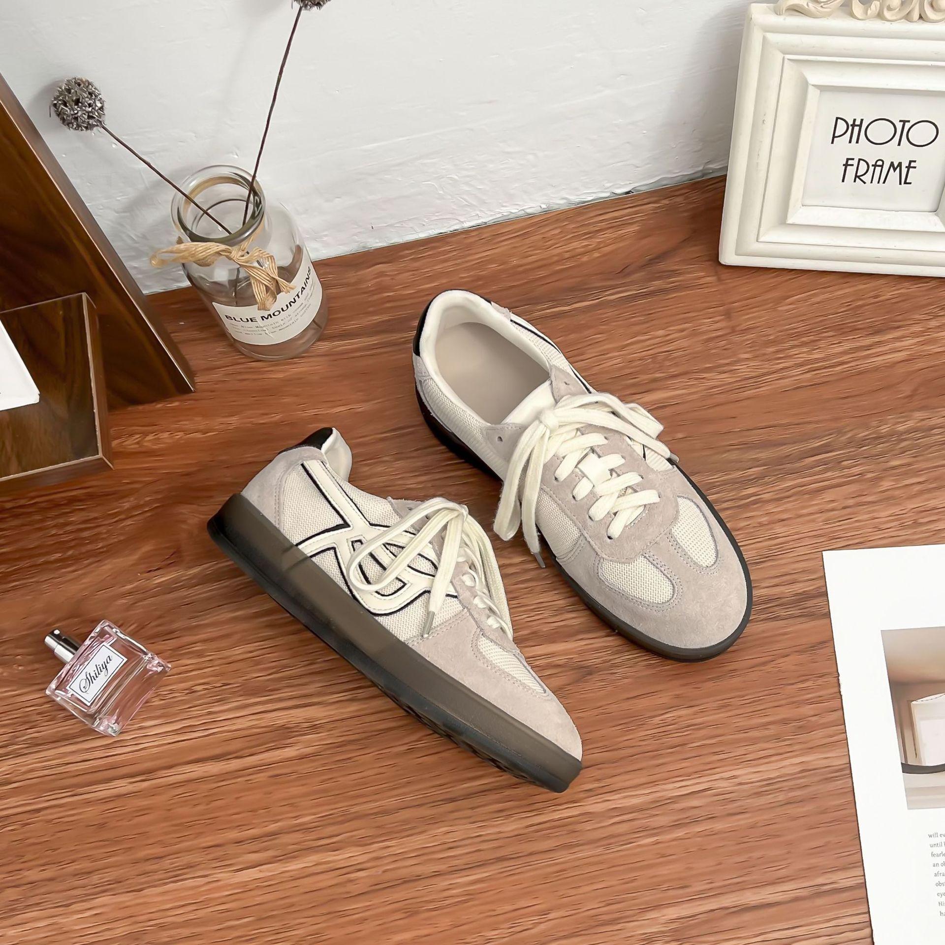 

Grape mother comfortable breathable thick baseplate shoes front lace-up campus style casual shoes spring and summer new sports shoes women s outer wea 34