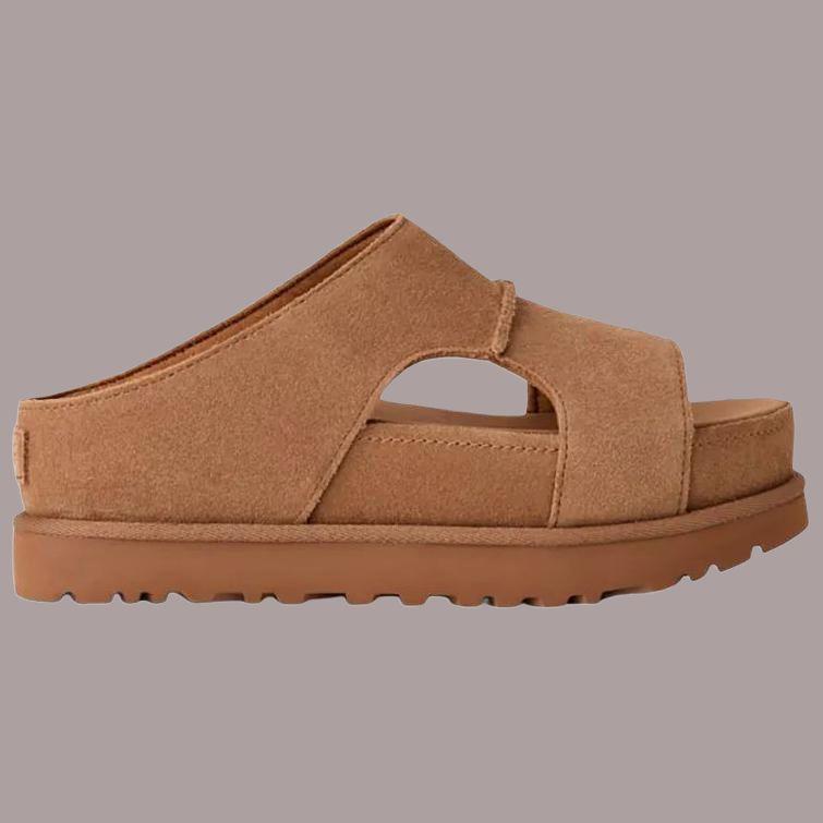 UGG Goldenstar Hi Cutout Slide Simple Comfortable Anti-Rubbing Slide Sandals Women Slides Brown 1175132-CHE