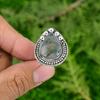 Solar Moss Agate Stone 925 Sterling Silver Ethnic Bezel Solitaire Ring Jewelry