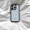 Japanese and Korean Blue Plaid Is Suitable for Apple 17air Women's 16promax Black Edge Iphone15 Mobile Phone Case 14 Matte.