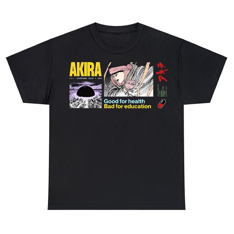 Akira Good For Health T Shirt Vintage Harajuku Fashion Short Sleeve Casual Cotton T-shirt Streetwear Japanese Anime Unisex Tops