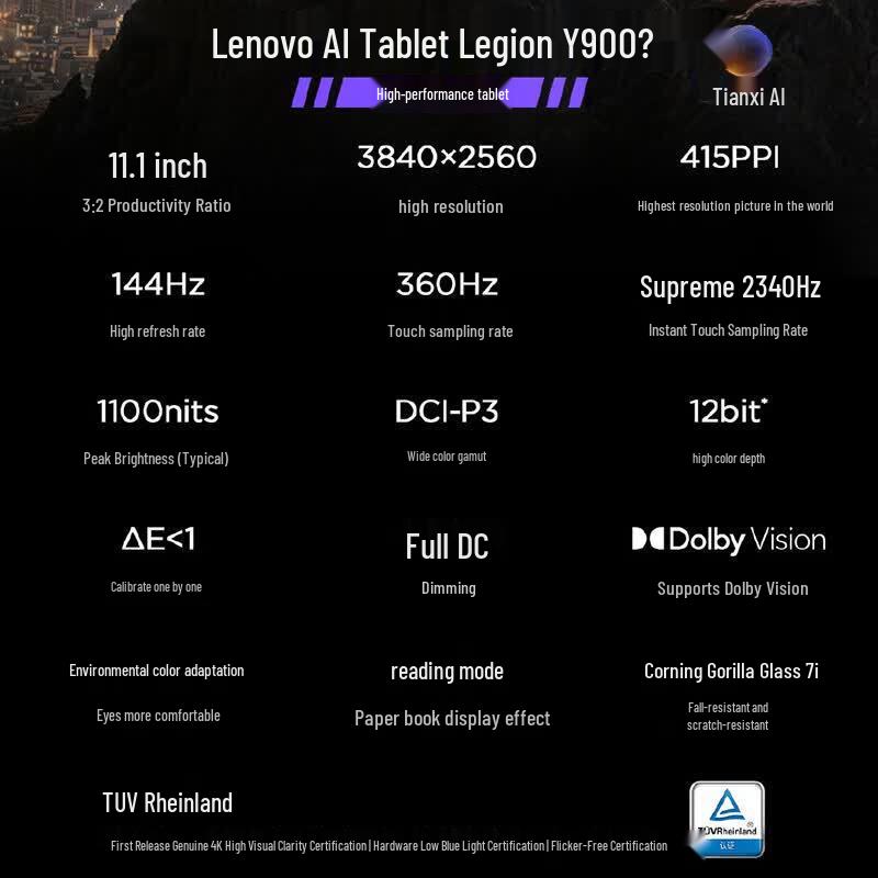 Lenovo Rescuer Y900 11.1-inch AI Gaming Tablet PC (CN version)