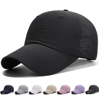 Summer Quick Dry Perforated Solid Color Baseball Cap Outdoor Sports Sun Hat Running Cap