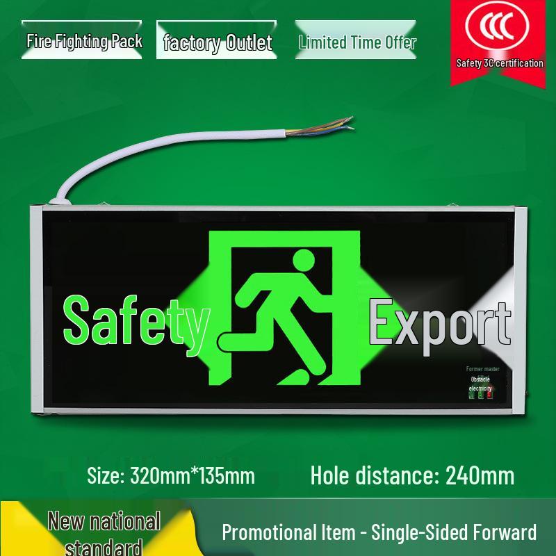 LED Fire Emergency Exit Sign with Plug-In for Evacuation Routes