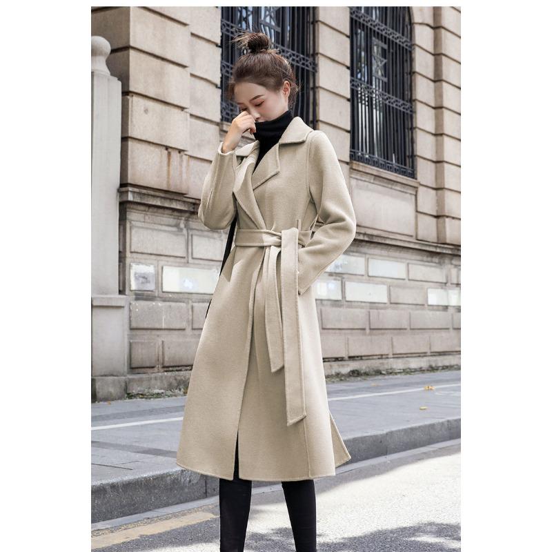 Medium and Long Small Woolen Coat Women's Autumn and Winter Clothing New Trendy Loose Coat
