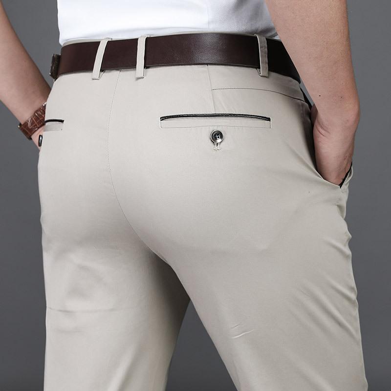 

Весняно-літні нові чоловічі штани середнього віку та похилого віку бавовняні тонкі секції чоловічих прямих вільних штанів із високою талією повсякденні штани 36