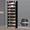 Tall Shoe Rack 10 Tier Large Capacity Dust Prevention Metal Structure Shoe Storage Cabinet with
