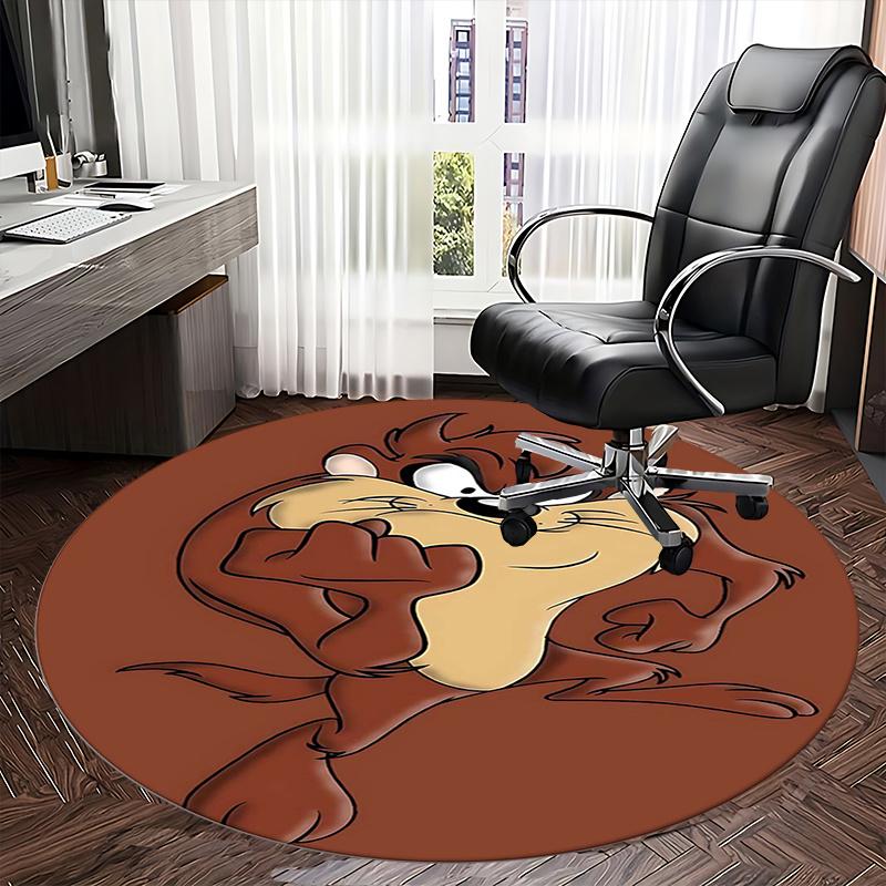 Tazmanian Devil,Looney Tunes Chair mat Round Rug-Office carpet, Machine Washable, Non-slip, Suitable for Living Rooms, Bedrooms, Entryways,