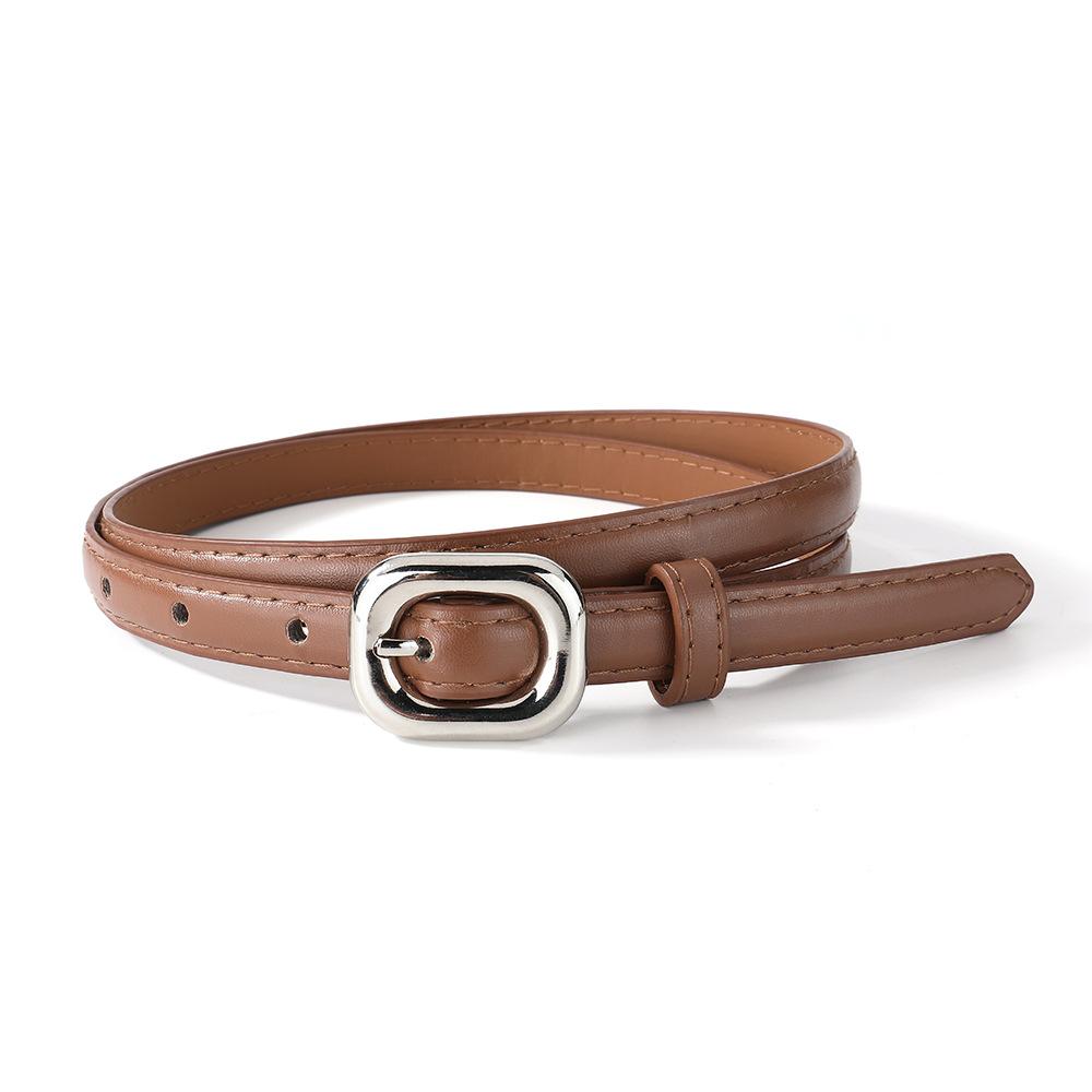 Square Buckle Slim Waist Belt for Women, Skirt, Jeans, Niche, Layered Belt, Needle Buckle for Women, Vintage Small Waist Seal