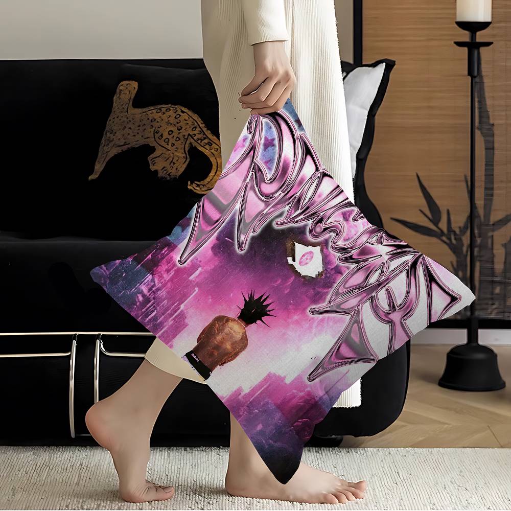 Rapper Lil Uzi Vert Pink Pillow Cushion Cover Pillowcase Living Room Sofa Home Decor Customized