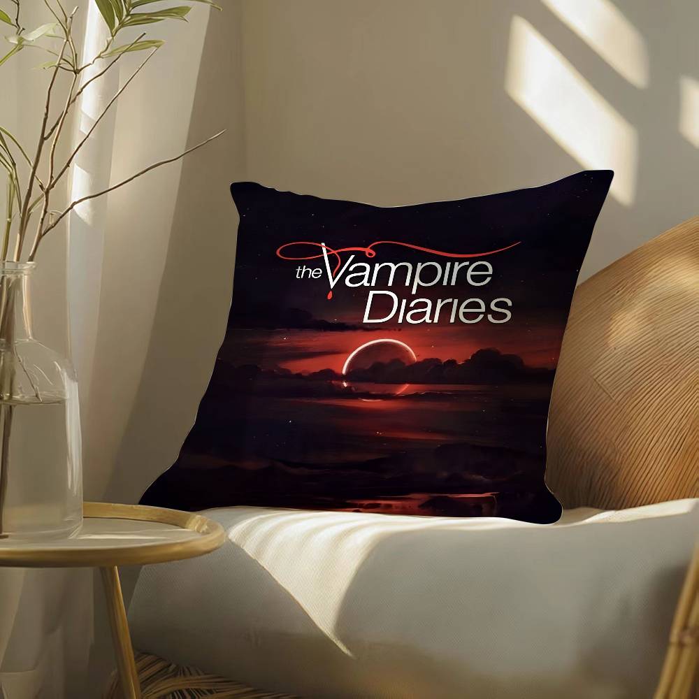 Film The Vampire Diaries-D Kuddfodral Silkeslent elegant Bekväm Soffsäng Osynlig dragkedja Strandkuddfodral