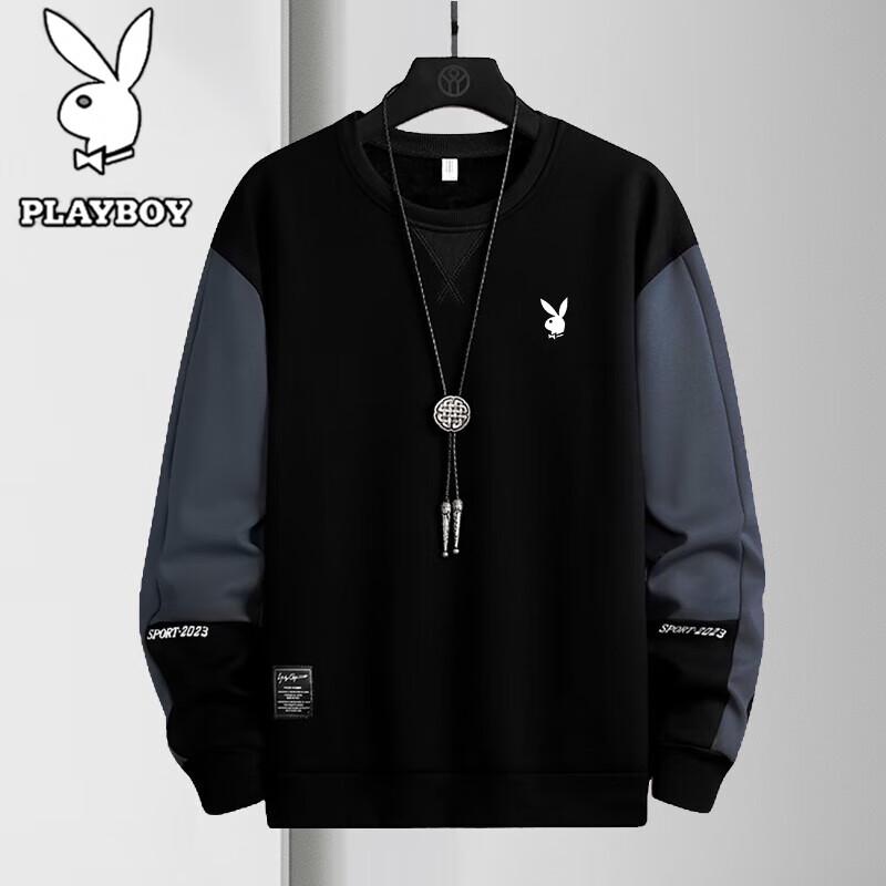 Playboy Men's Long Sleeve Round Neck Casual Top