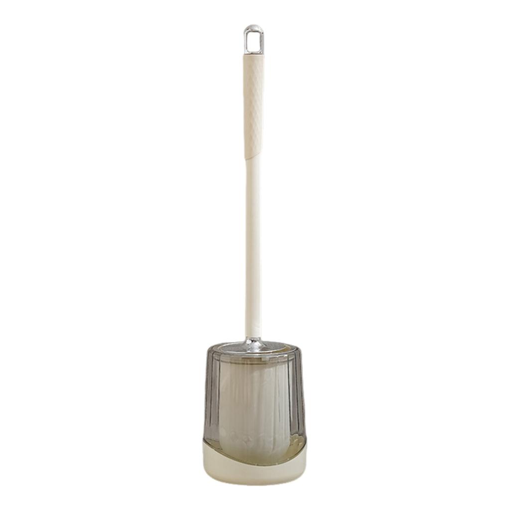 Yousheng Toilet Brush with Holder Plastic Bathroom Toilet Brushes Fine Brush Head Extended Handle Wall Mountable Toilet Bowl Brush