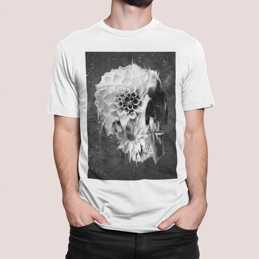 26 Floral Skull Men&039;s T-shirt, Skull Art Print Mens T shirt, Gothic Skull Gift Unisex T-Shirt S