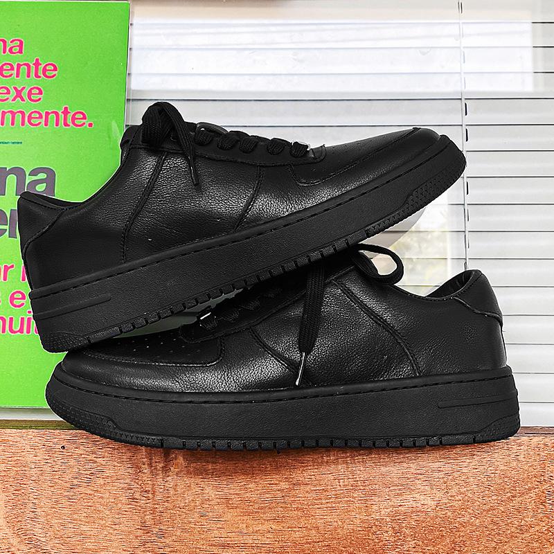 

Мужская обувь очень большого размера 2025 весна новая повседневная спортивная обувь модные универсальные маленькие белые туфли мужские Air Force No. 1 доска обувь 49 чёрный