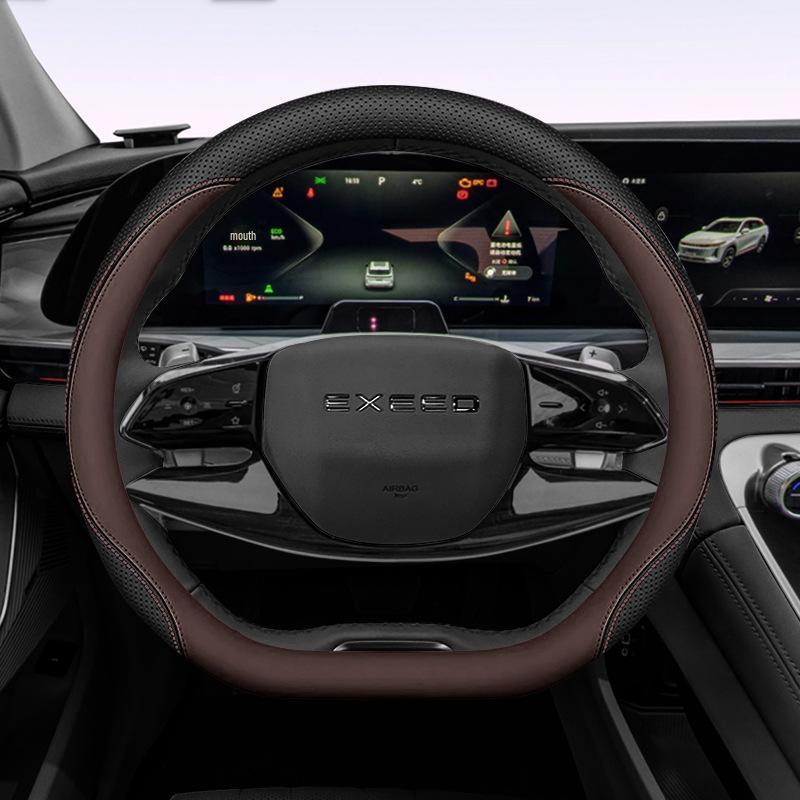 

Nappa Leather Anti-slip Steering Wheel Cover - Suitable for Xingtu Lingyun, All-Season Car Decoration, Easy Installation, No Sewing Required. 38cm