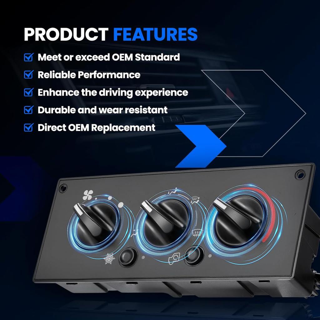 599-5511 HVAC A/C Heater Climate Control Panel Module with Blower Motor Switch Compatible with Kenworth 2002-2006 C500, 2002-2006 T300, 2002-2006