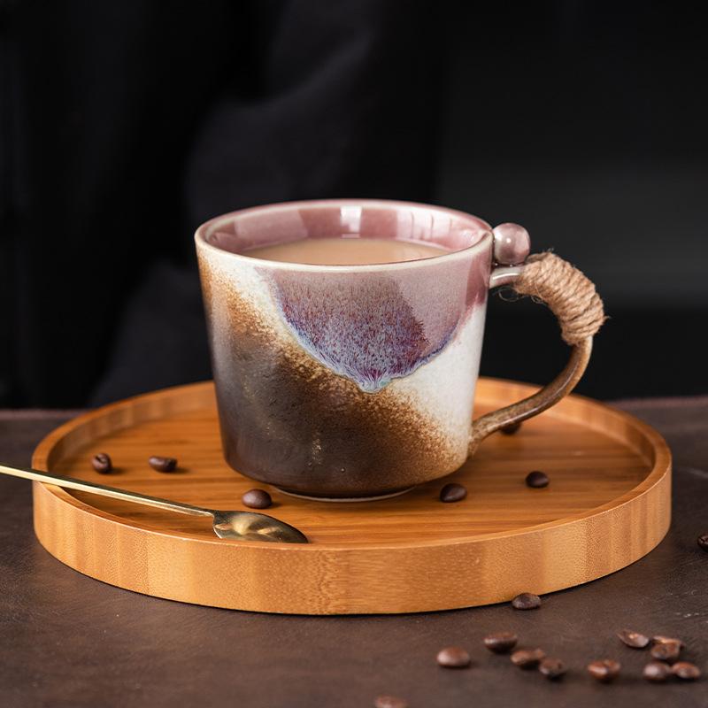 Retro Creative Coarse Pottery Handmade Coffee Cup, Home Silent Wind Ceramic Cup, High Value Afternoon Tea