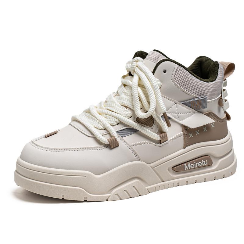 

Новая весенне-осенняя мужская обувь, молодежная модная повседневная обувь для скейтборда, высокие кеды, удобная, износостойкая спортивная обувь 39 бежевый