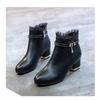 Zapatos De Mujer Women Classic Round Toe Black Pu Leather Short Ankle Boots for Autumn Lady Winter Beige Boots A9201