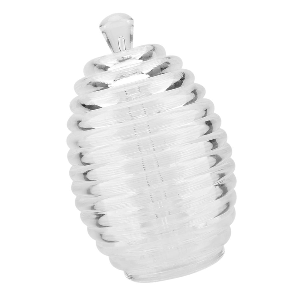 265ml Transparent Beehive shaped Honey Jar with Dripper Stick for Storing and Dispensing Honey