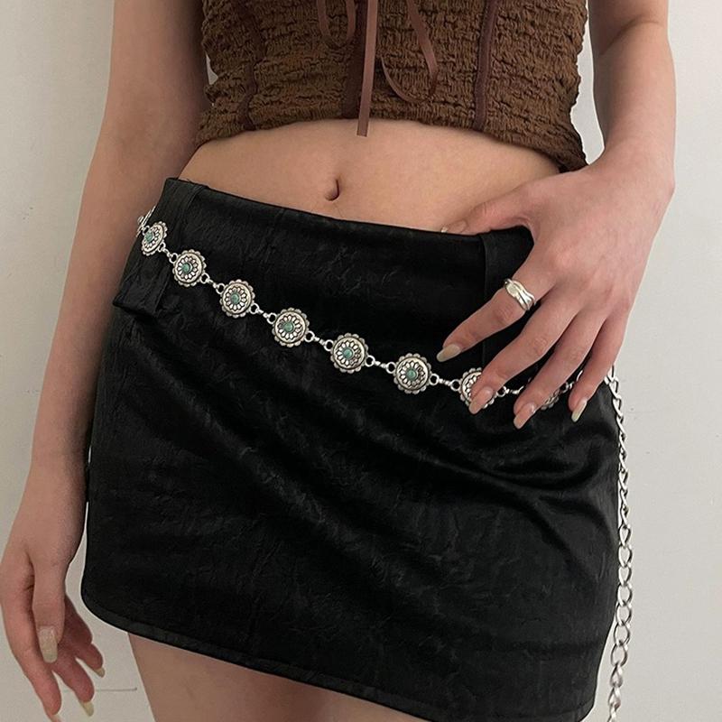 

Retro Versatile Ethnic Style Metal Waist Chain for Women Girls Bohemian Style Dress Belt Fashion Body Decor Chain Accessories серебряный